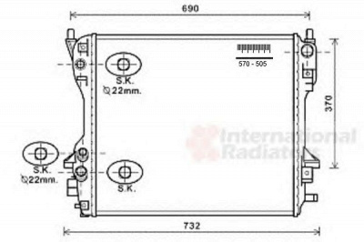 VAN WEZEL 77002049 -  Радиатор, охлаждение двигателя